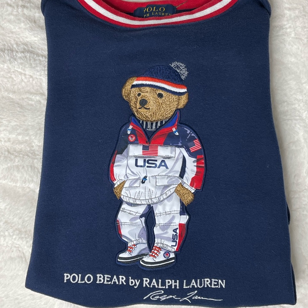 Ralph Lauren Team USA Polo Bear Olympic Ceremony Fleece Sweater Sweatshirt